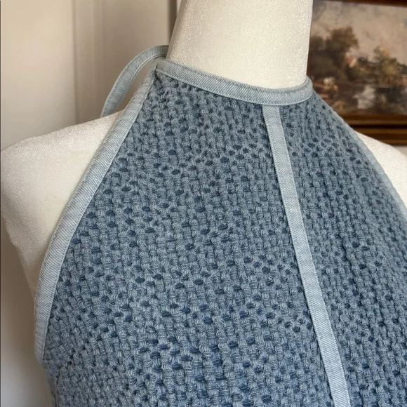 Sabina Musayev Small Gossip Halter Maxi denim chambray 70s boho Blue Dress - Picture 6 of 8